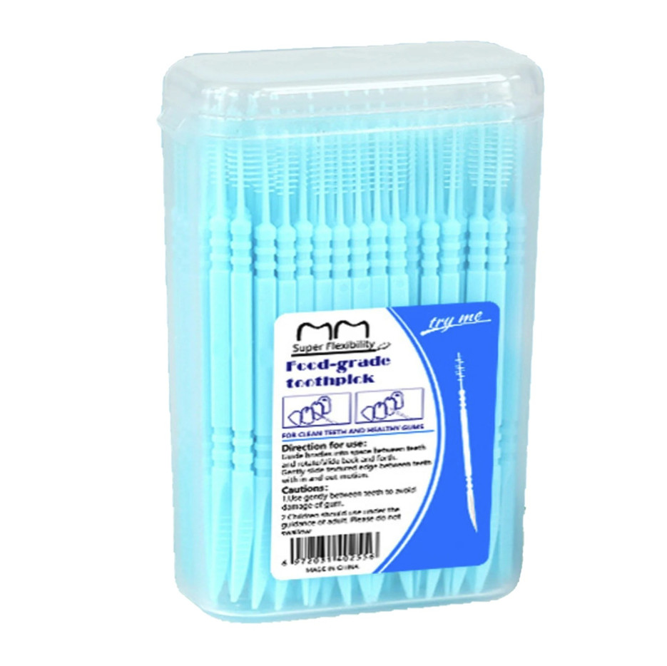 100pcs Double-Ended Disposable Toothpicks Portable Fruit Pick Set – NEW