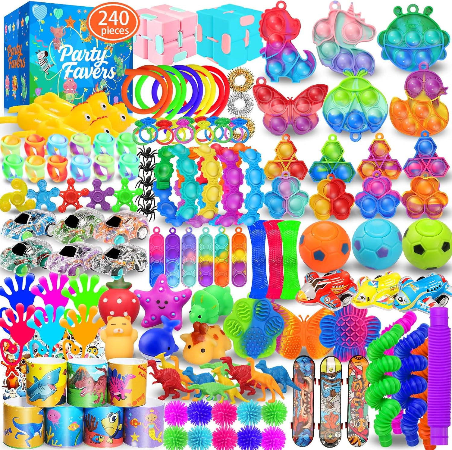 Party Favors for Kids 8-12 4-8, 240 Pack Fidget Toys for Adults, Christmas Stock