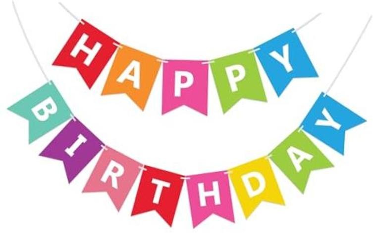 Fecedy Colorful Happy Birthday Banner Bunting Pre-Strung No DIY for Multi
