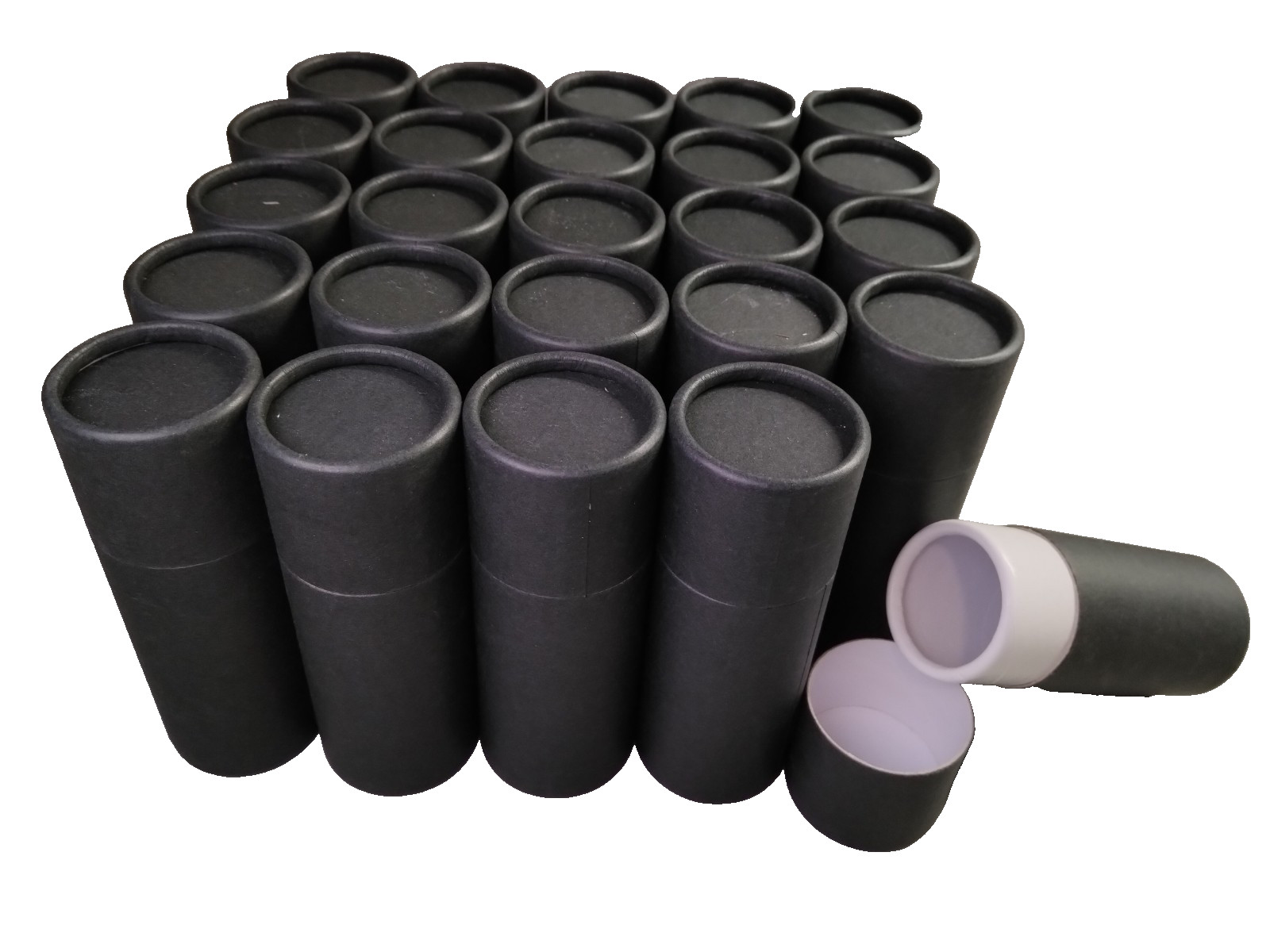 25 – Flat Black Deodorant Lotion Tubes Paper Eco Friendly Cardboard Containers
