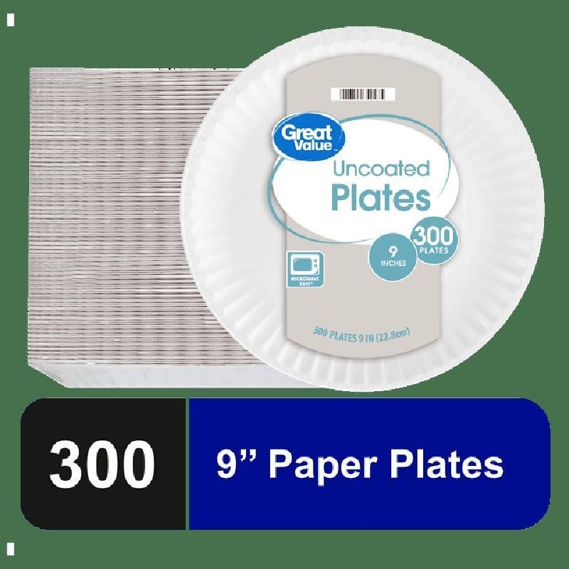 Disposable Microwave Safe Paper Plates 9in Durable Leak Resistant 300ct New
