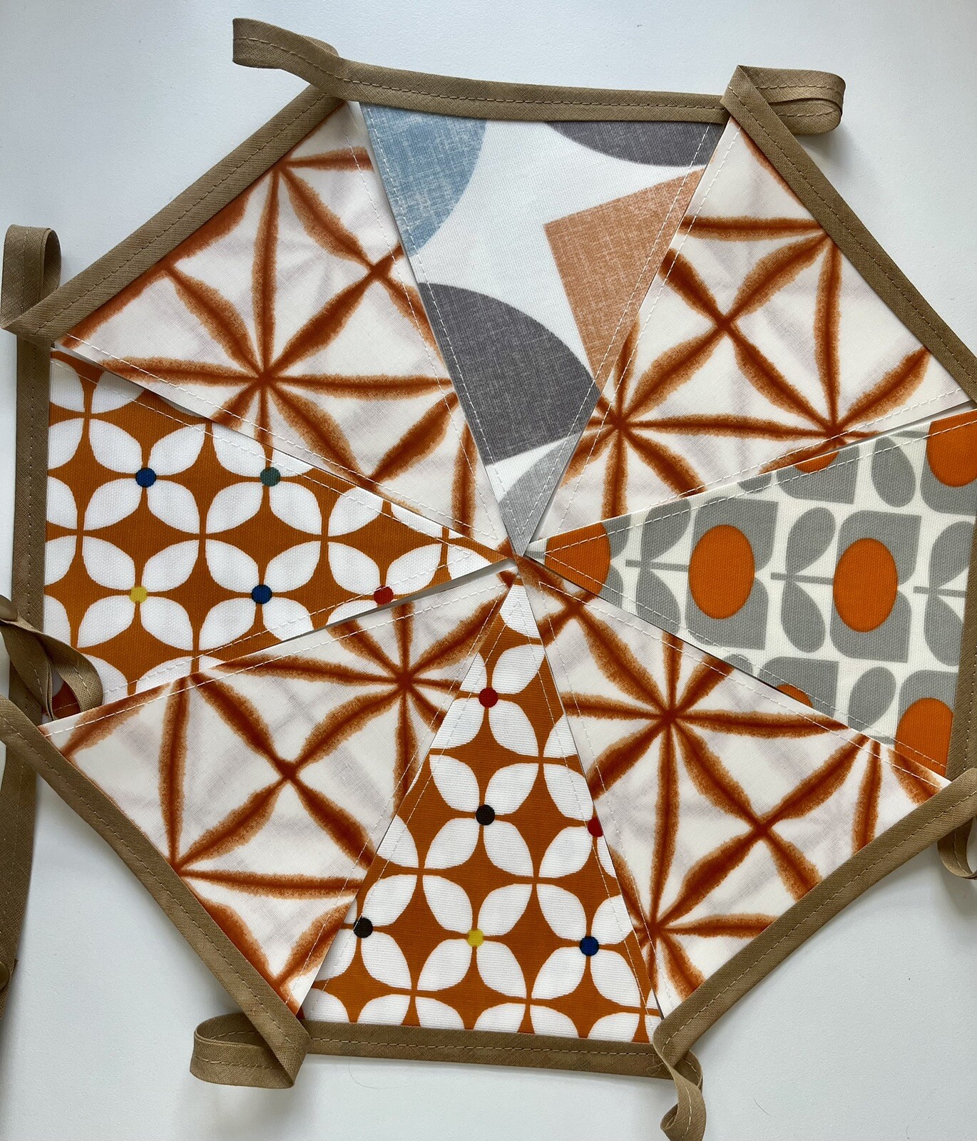 Handmade Oilcloth Bunting – Garden/Home Contemporary – 2 Meters Double Sided