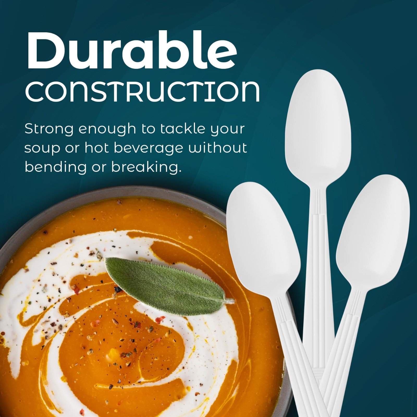 500 Heavyweight Disposable White Plastic Tea Spoons – Perfect for Parties & Even