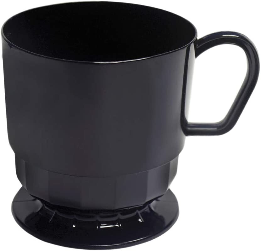 Party Essentials 8-Ounce Hard Plastic Coffee Cups, 20-Count, Black
