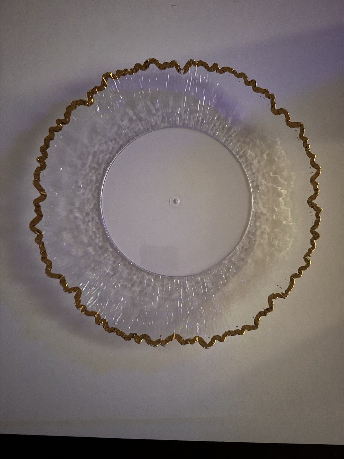 CN.JIAHE TRADING Clear Charger Plates w/ Gold Rim Decorative Set of 8