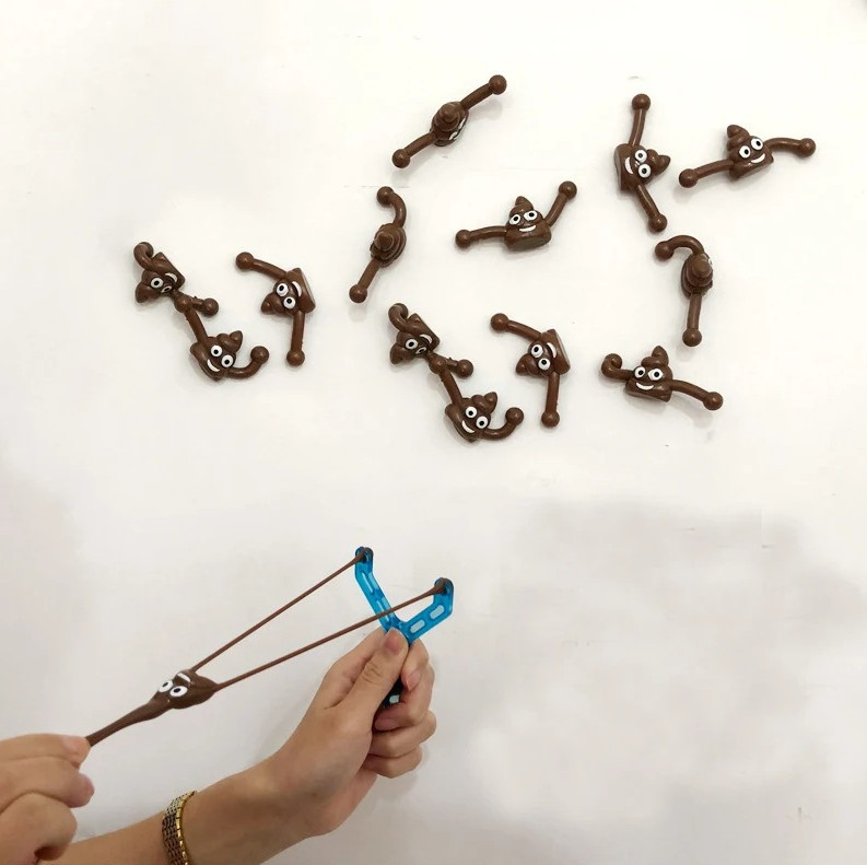 5pcs Poop Slingshot Toy Kids Party Favors Funny Stretch Toys