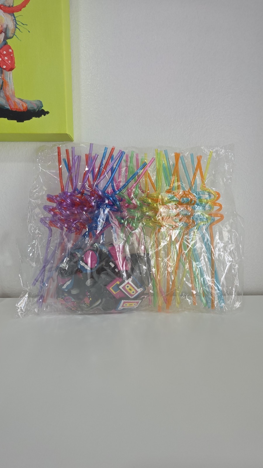 80s Party Retro Multicolor Plastic Straw Whips Set 48 Pcs X003U2DPZD
