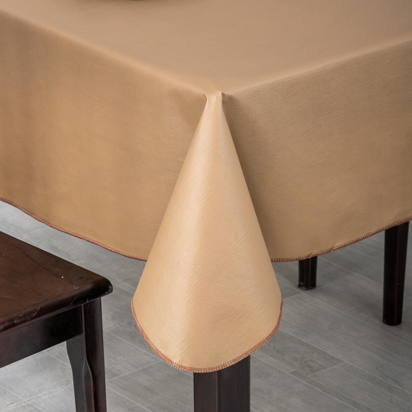 Elegant Rectangular Tablecloth, 100% Waterproof Vinyl, Solid Color Tablecloth, M