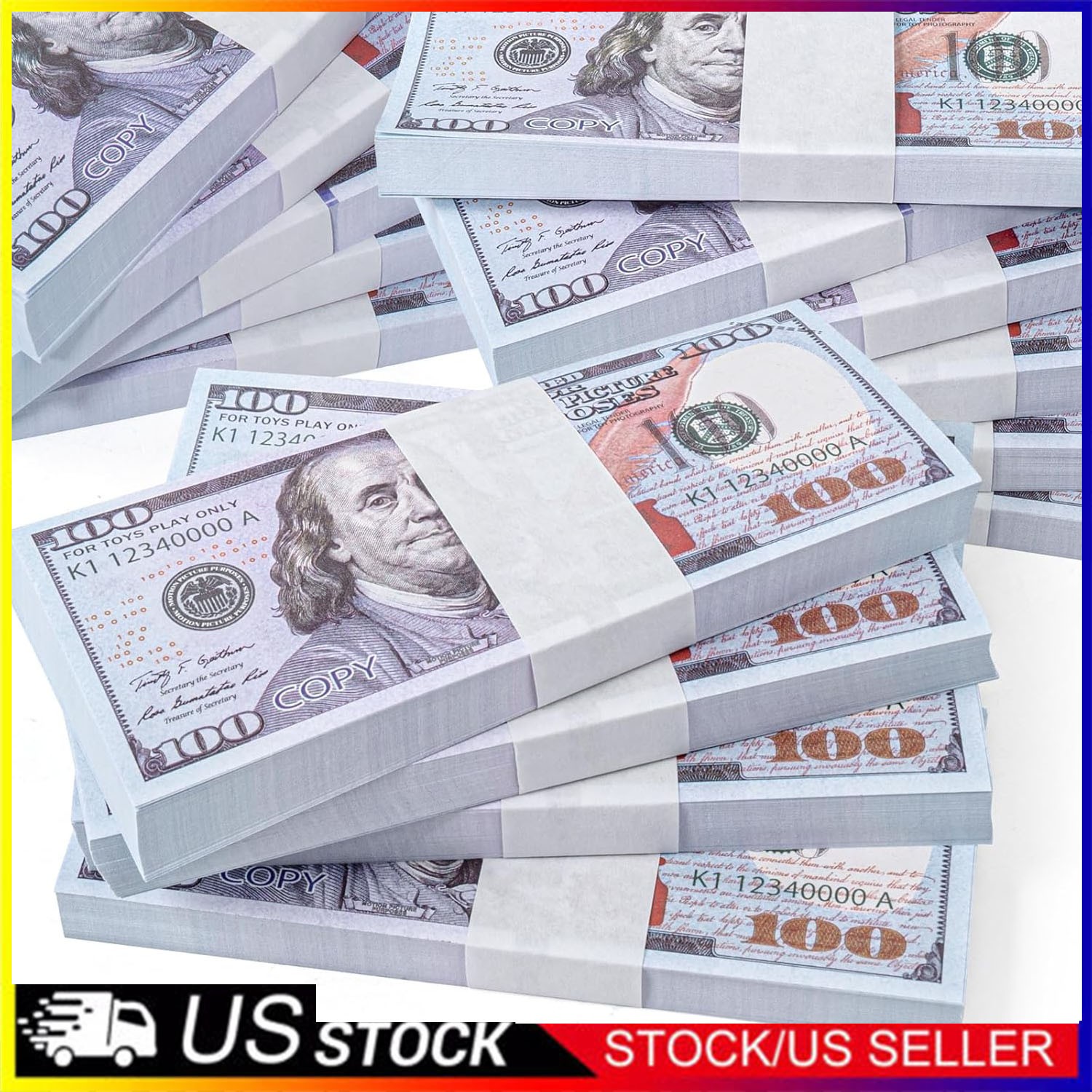 FAKE BANK GAMES PLAY MONEY KIDS CASH PAPER 100 PCS 100 DOLLAR BILLS $$$ PARTY US
