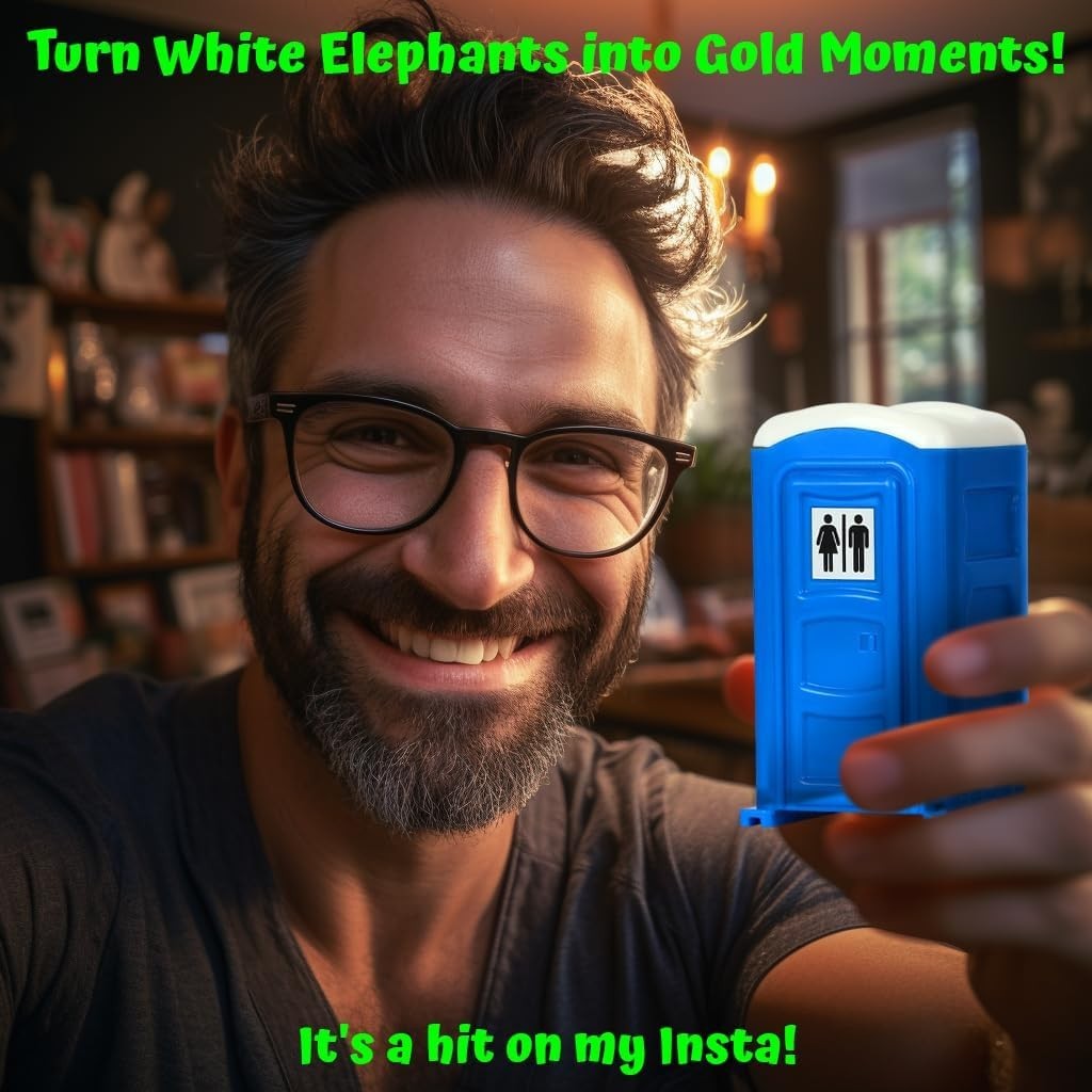 Porta Potty Shot Glass Set Fun Adult Humor Gag Gift for Men White Elephant