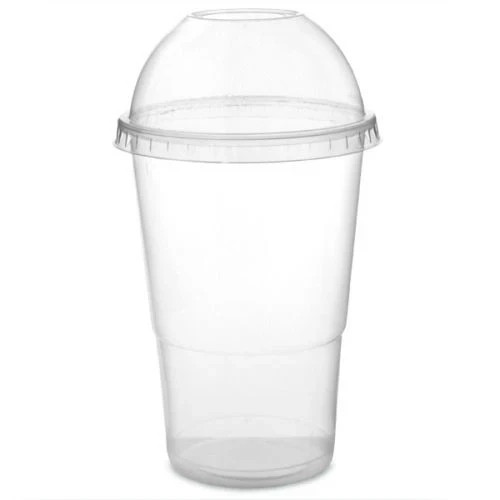Reusable Clear PET Smoothie Cups with Dome Lids 16oz Cold Drink Milkshake Cups