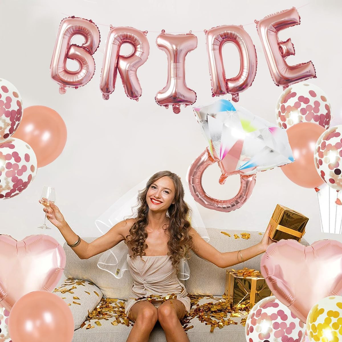 Bachelorette Party Decorations – Rose Gold Bridal Shower Party Decor and Supplie