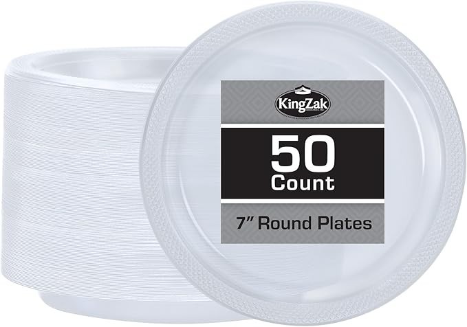 Small 7″ Plastic Disposable Plates -Vibrant Solid Colors Appetizer Dessert Party