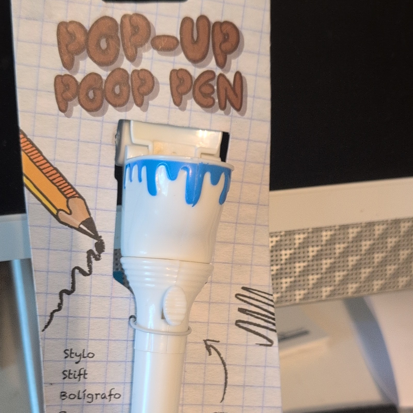 POOP Pop Up Pen – Toilet Seat Crap Emoji Office Joke Gift Funny Gag NEW