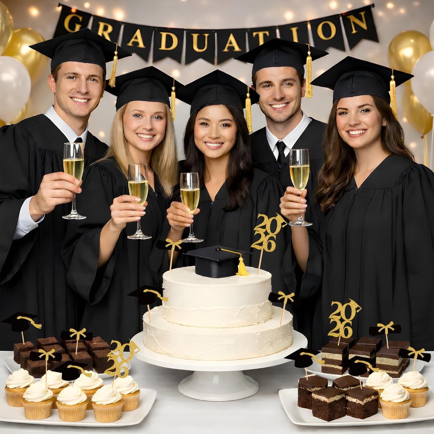 Graduation Decorations 2026-36 PCS Graduation Cupcake Toppers – 2026 Graduati…