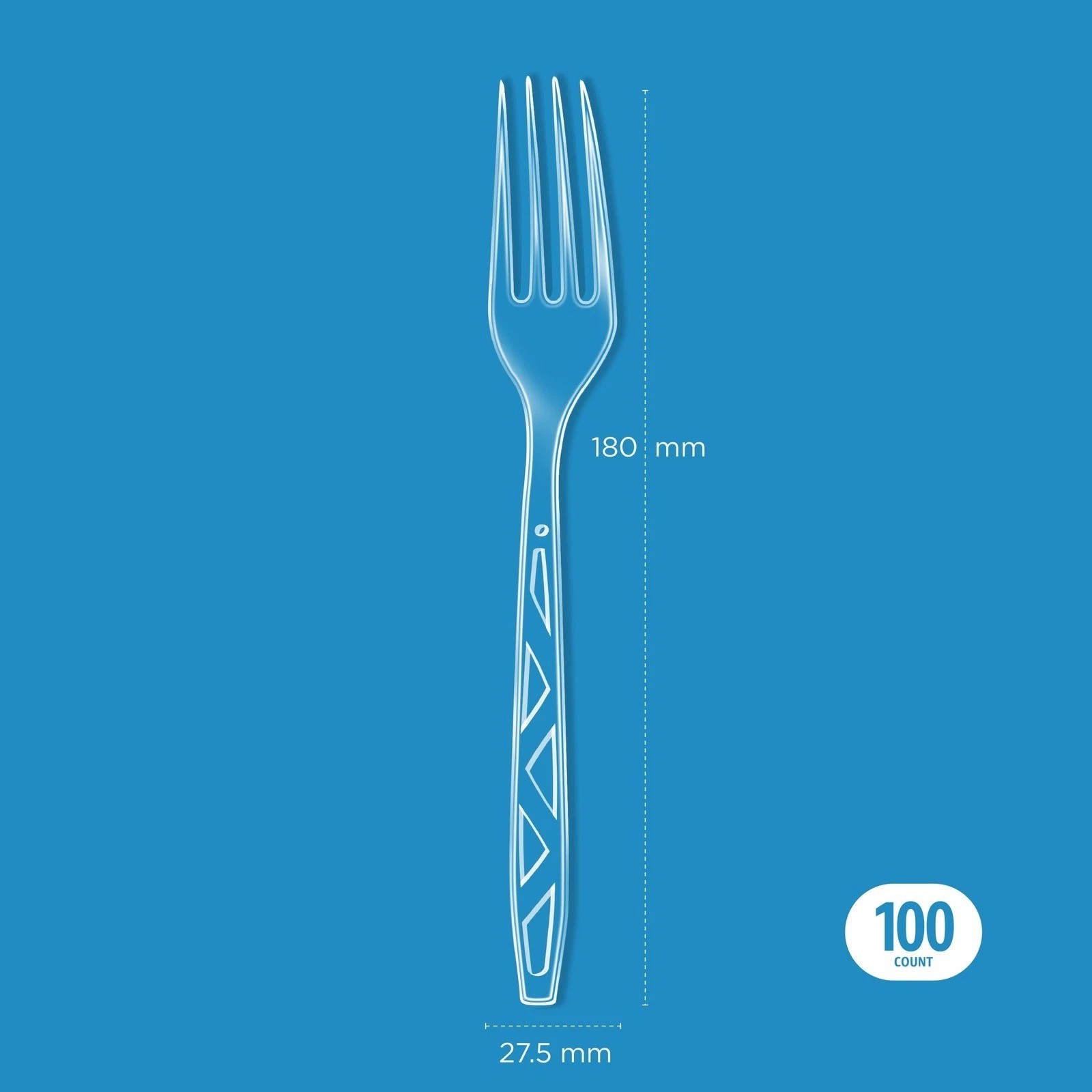 Retailer Basics Disposable Clear Plastic Forks Premium Quality 100 Count Large