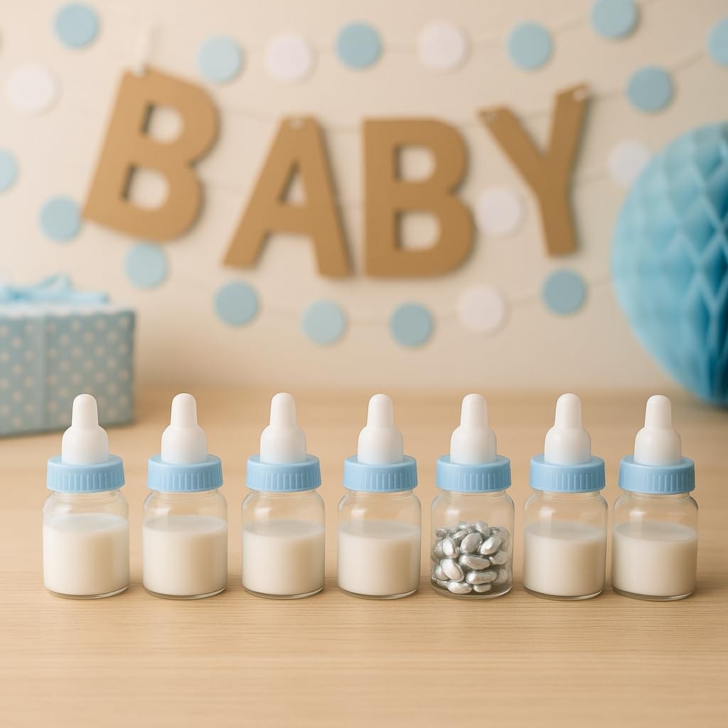 Baby Shower Favor – 36 Pack Mini Milk Bottle Party Favor Gift Bag Boxes 1.5″ x 3