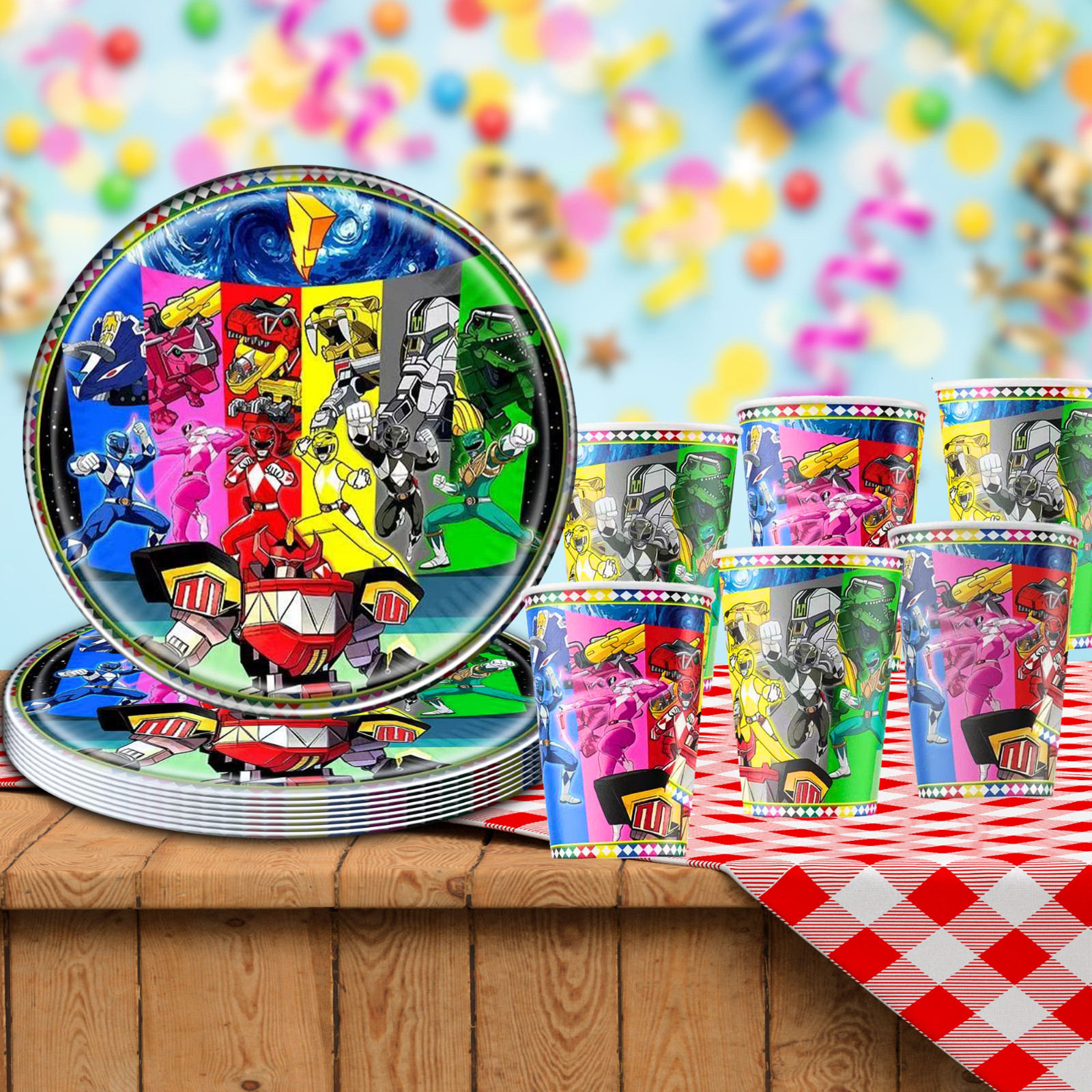 POWER RANGER TABLEWARE plate cup birthday party supplies decoration idea theme