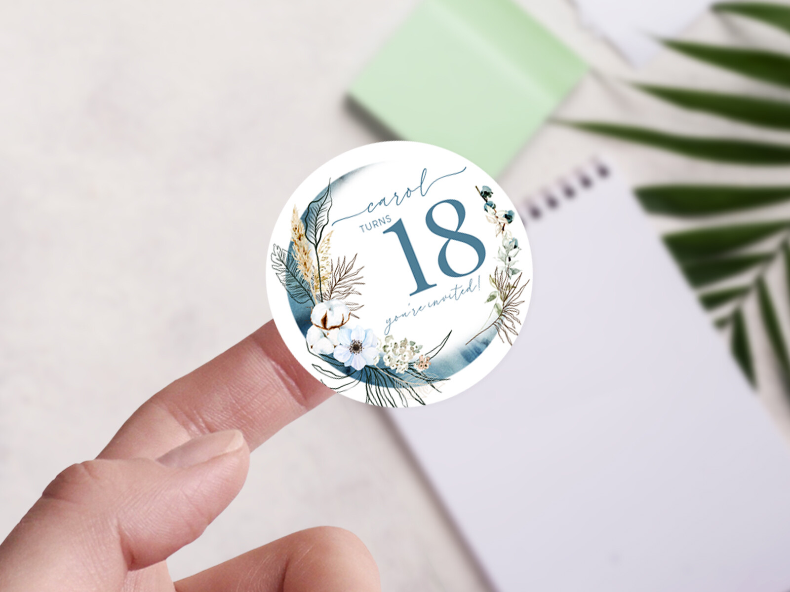 Personalised birthday round sticker labels, custom stickers