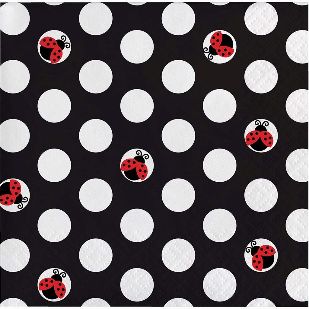 Ladybug Dessert Napkins Birthday Party Supplies Paper 16 Per Package New