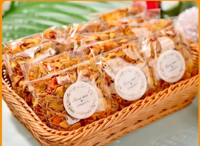 20 Pack Prefilled Confetti Packets,Biodegradable Flower Petals