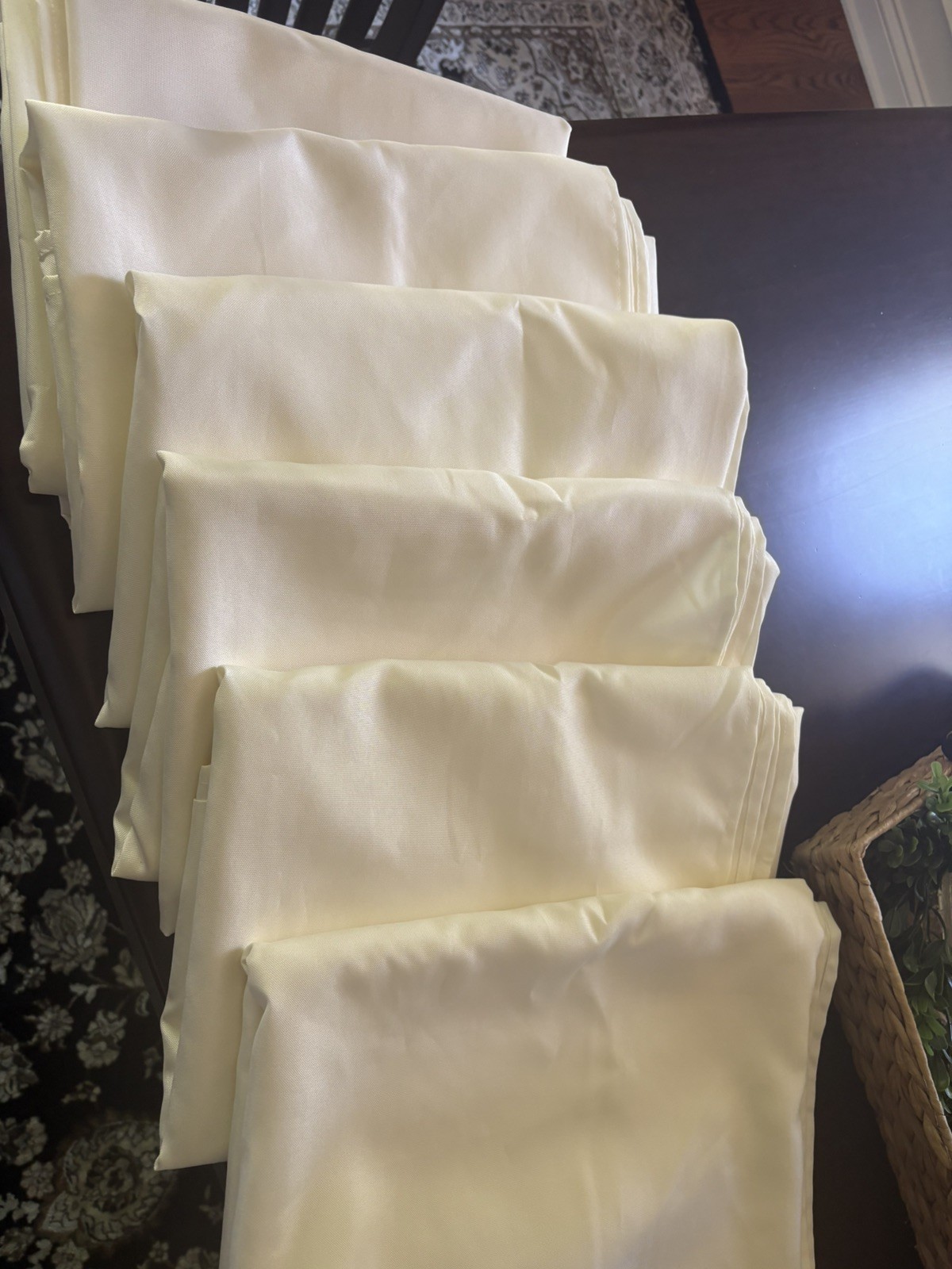 BRILLMAX 6 Ivory Tablecloths for 6 Foot Rectangle Tables 60 x 102 Inch