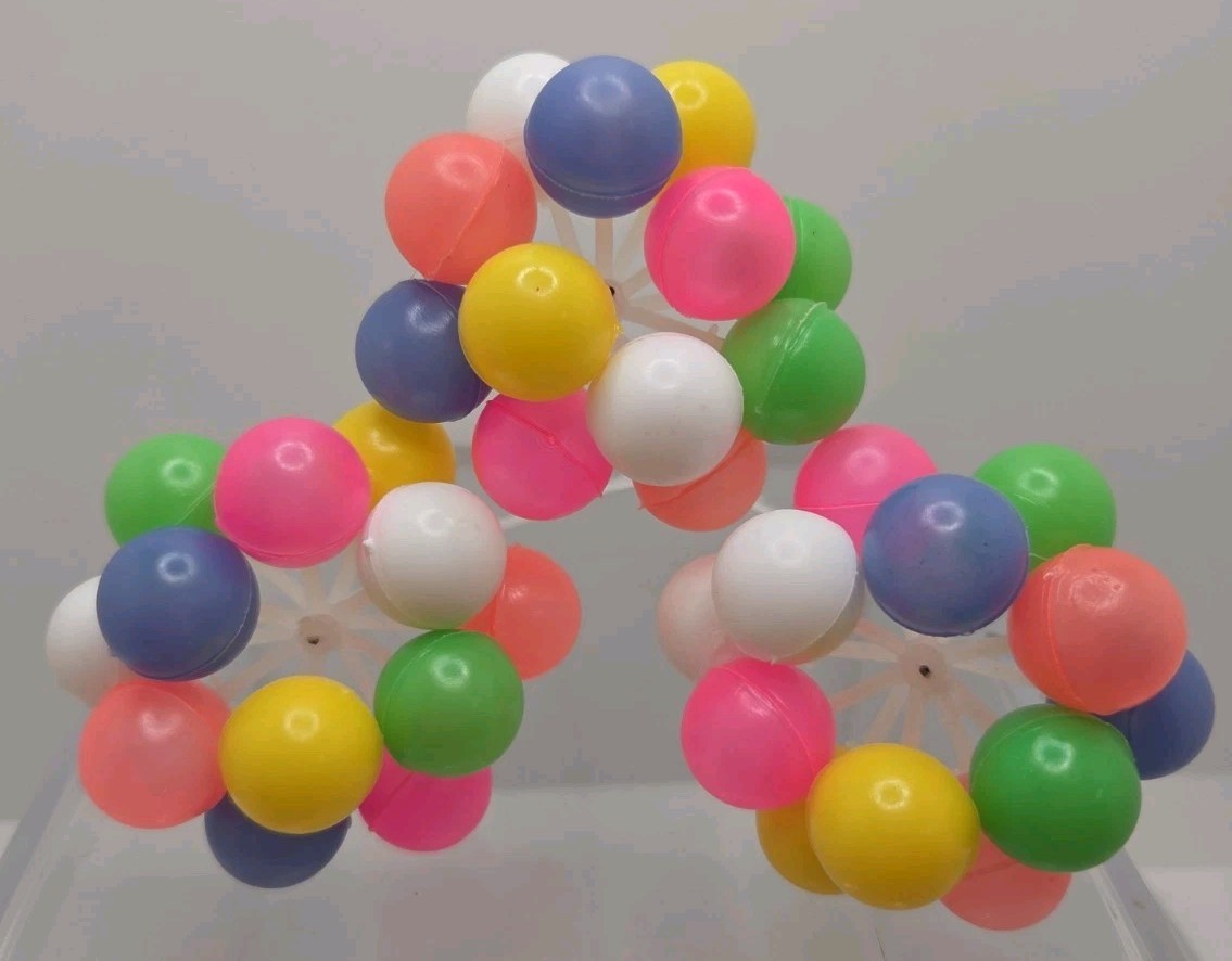 Vintage Plastic Balloon Cake Toppers 3 Clusters of 12 Retro Party Decorations