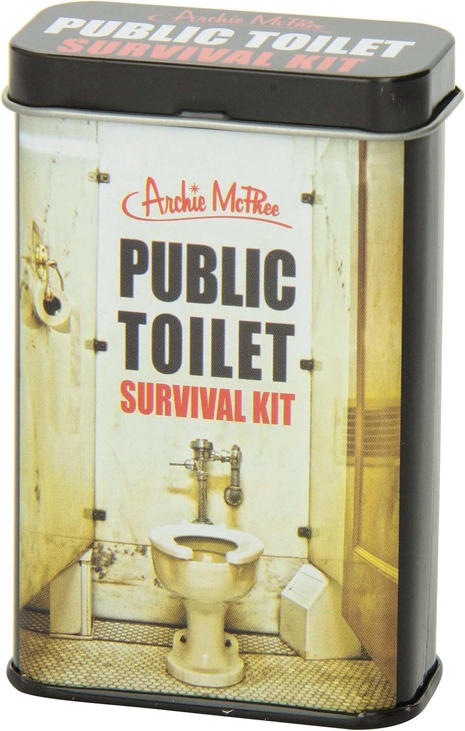 Archie McPhee Public Toilet Potty Survival Kit – Funny Bathroom Gag in a Tin