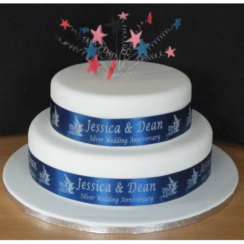 Personalised Cake Ribbon 50mm wide Poly ribbon Any Occasion 1 metre lengths