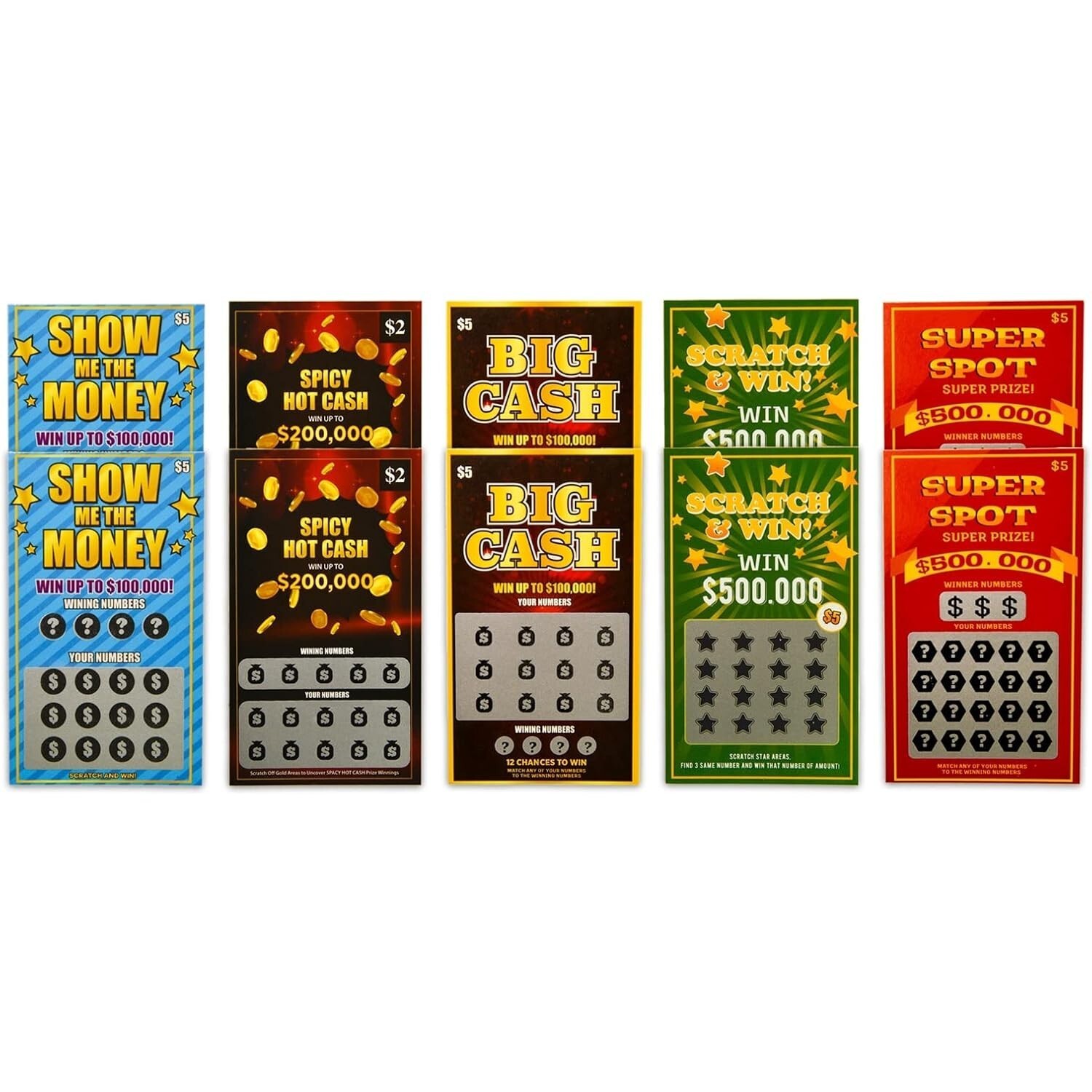 10 Fake Lottery Tickets Prank Winning $500K $200K $100K Scratch Off Cards