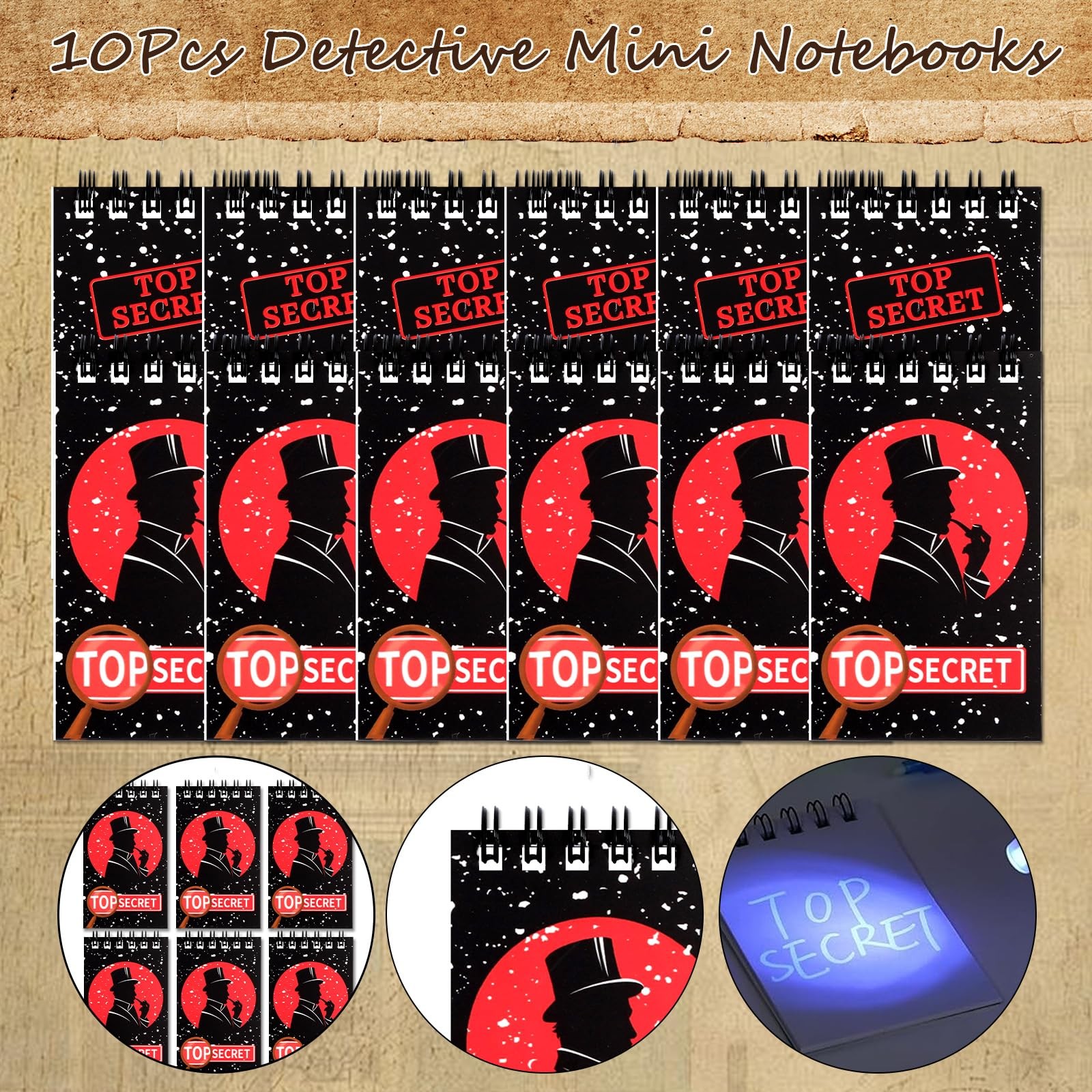 Spy Detective Party Favors Kit Sunglasses Ink Pen Magnifying Glass Tags 132PC