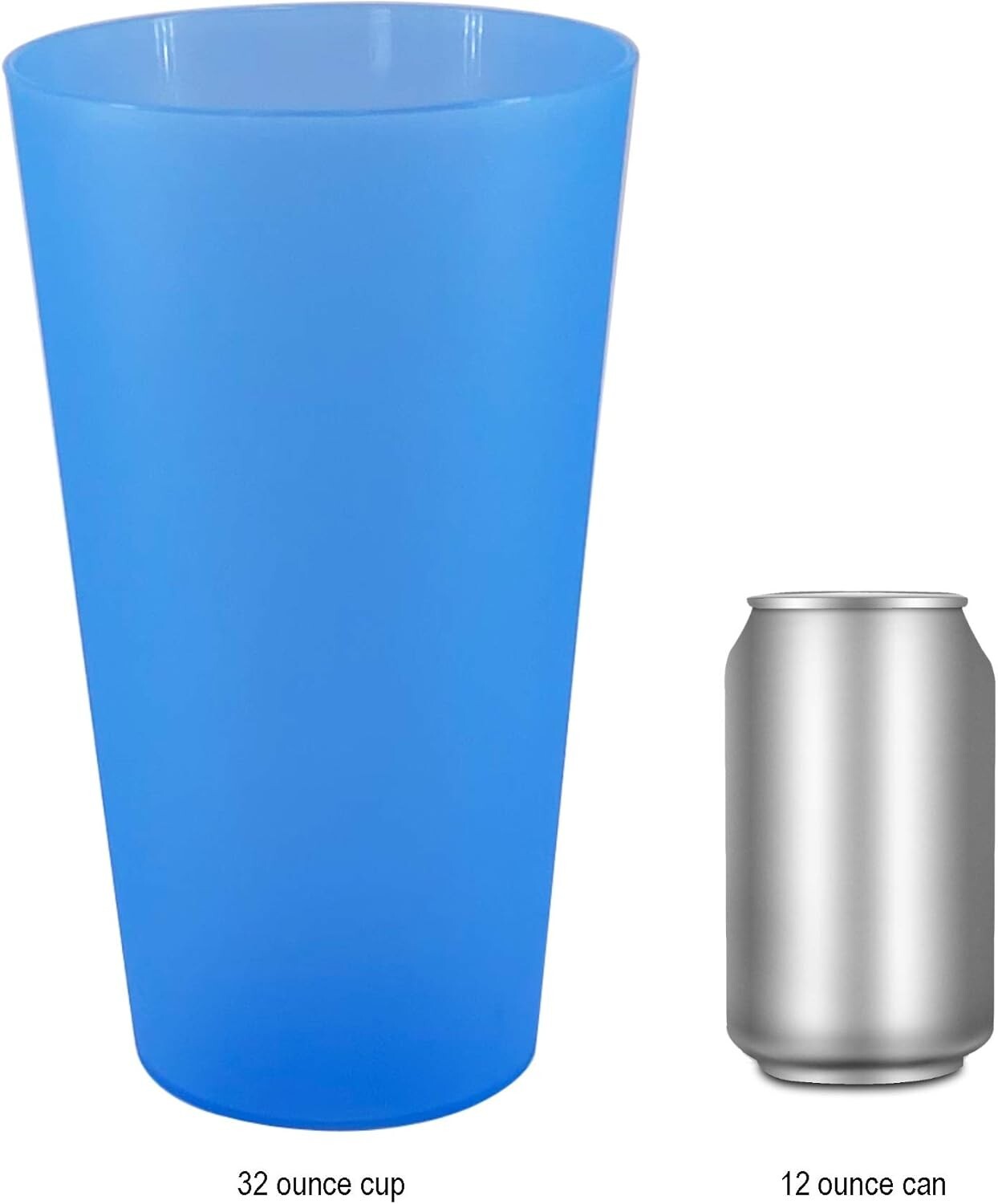 Lightweight Freezer & Microwave Safe 32oz Tumblers – Set of 12 in Cool Colors