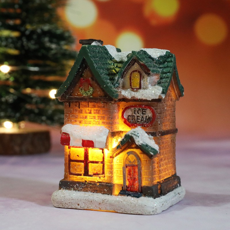 Unique Design Xmas Mini Illuminated House Christmas Party Decorations