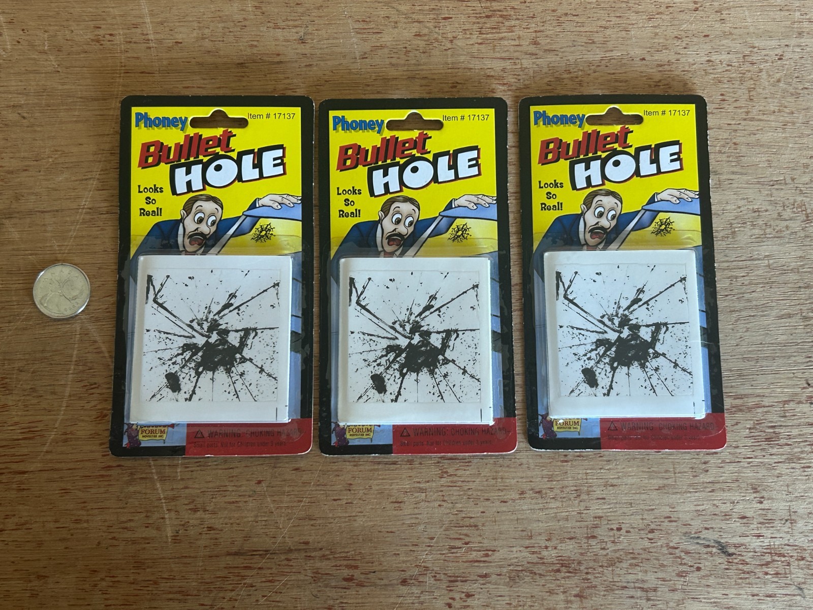 Phoney Bullet Hole Lot Of 3 Forum Novelties Gag Gift Prank Practical Joke