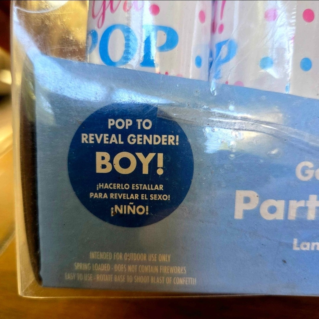 NEW Sealed Boy Gender Reveal Party Poppers 12-Pack – Blue Confetti