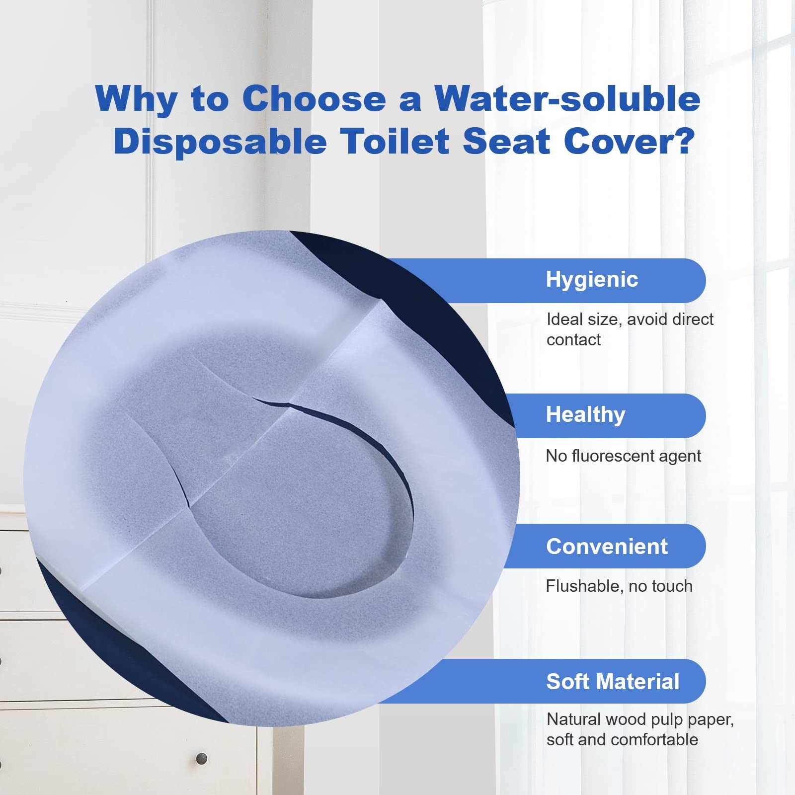 Toilet Seat Covers Disposable, 250 Pcs Flushable Disposable Seat…