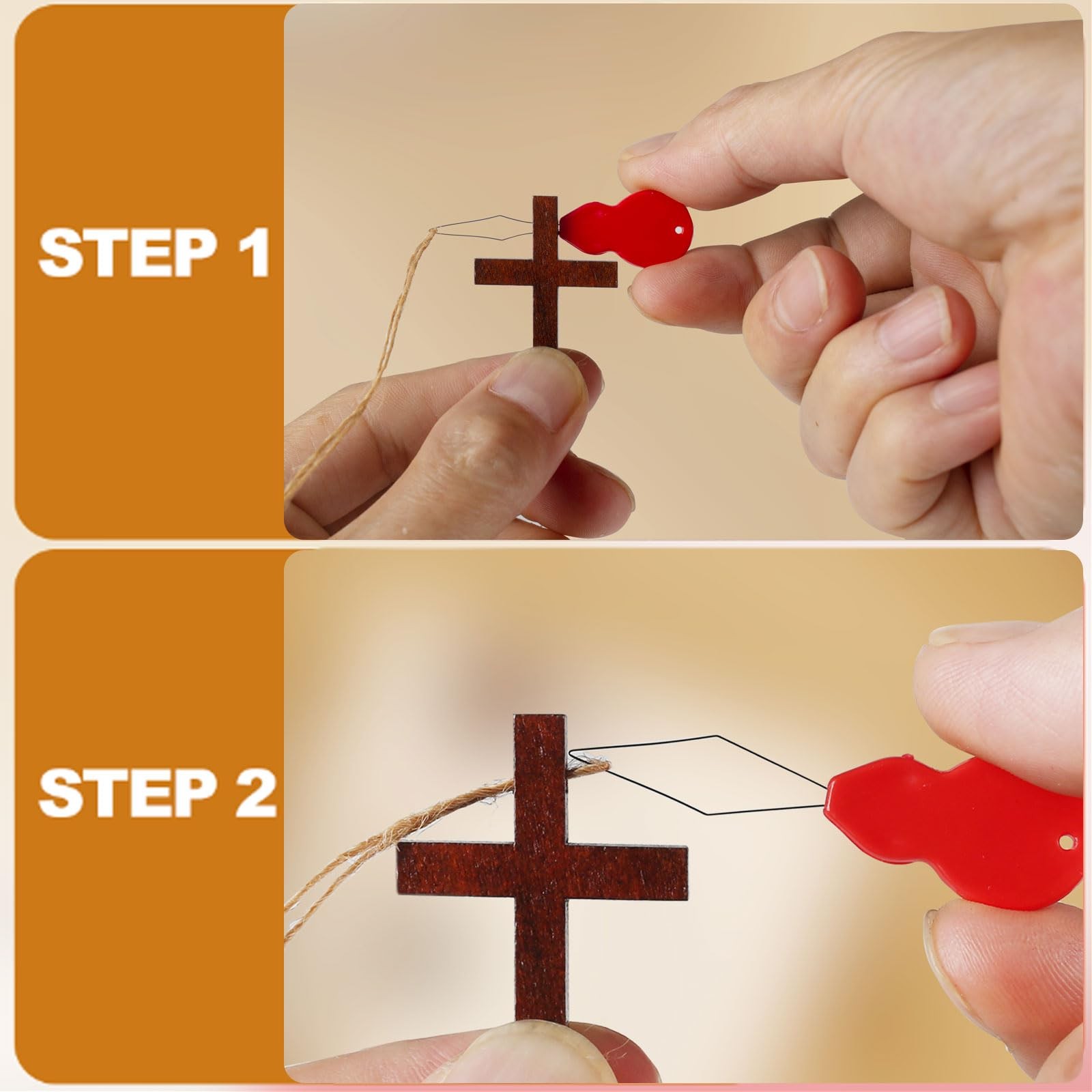 Srefaka 72 Pcs Mini Wooden Crosses Miniature (1.1 x 1.65 x 0.2 inches), Brown