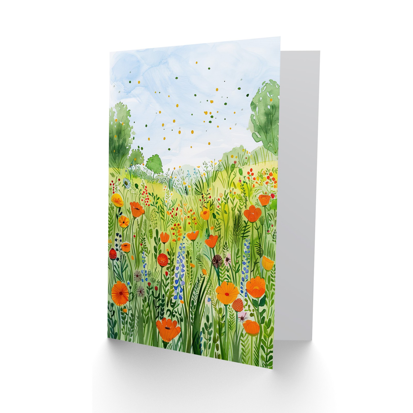 Greeting Card California Poppy Reserve Summer Flower Meadow Birthday