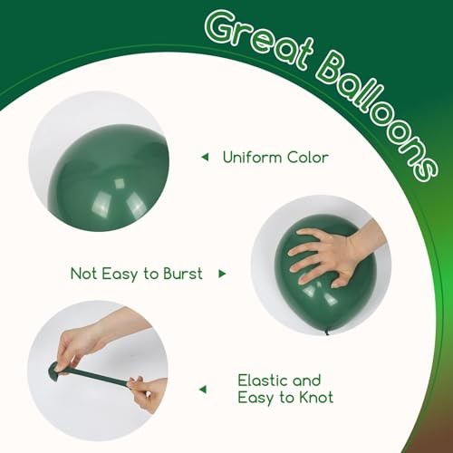 60pcs Green and Brown Balloons 12inch with Brown Black Dark Green Brown Black