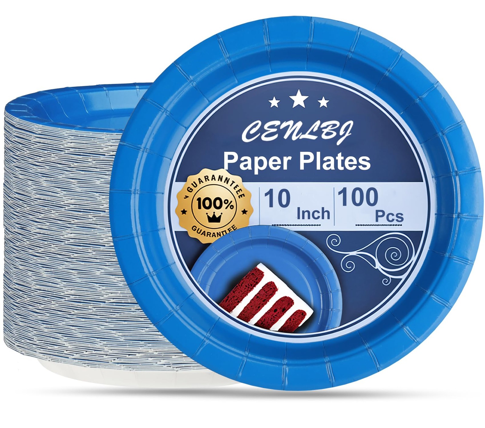 Best 10 Inch Navy Blue Paper Plates 400GSM – 100 Count Disposable Dinner Plates