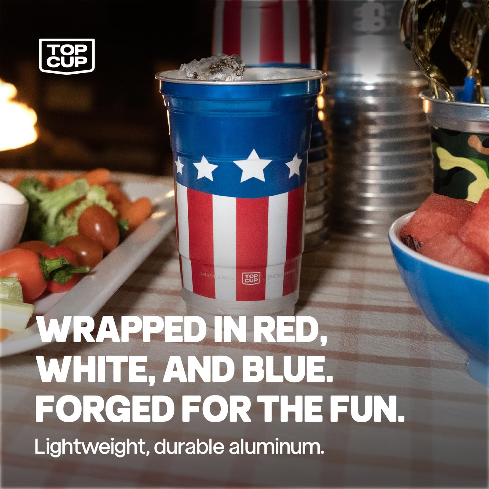 America’s 250th Birthday 20 oz Reusable Aluminum Cups 20 Count | Durable