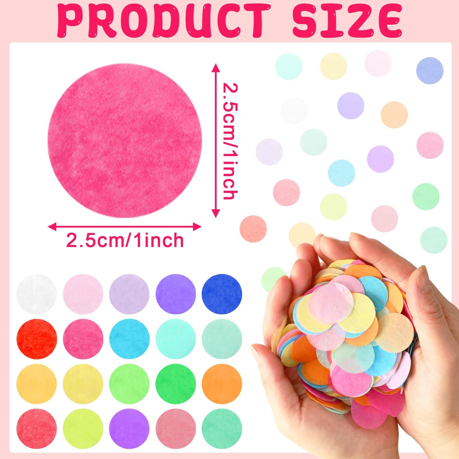 5.4oz Tissue Paper Confetti Multicolor 1 Inch Round Table Scatter Party