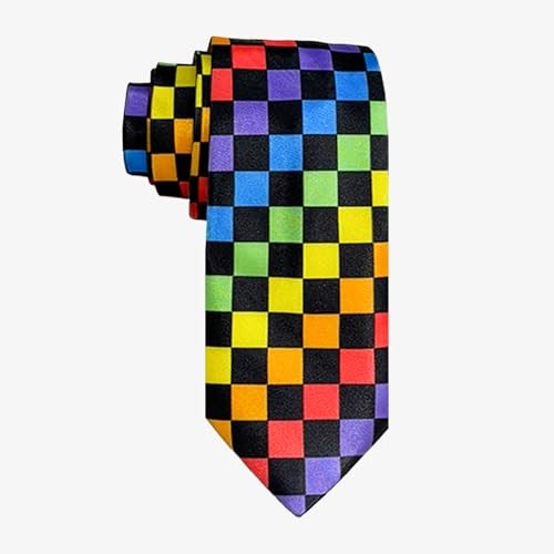 LGBT Pride Men’s Tie Gay Rainbow Tie Bisexual One Size Rainbow Checkerboard