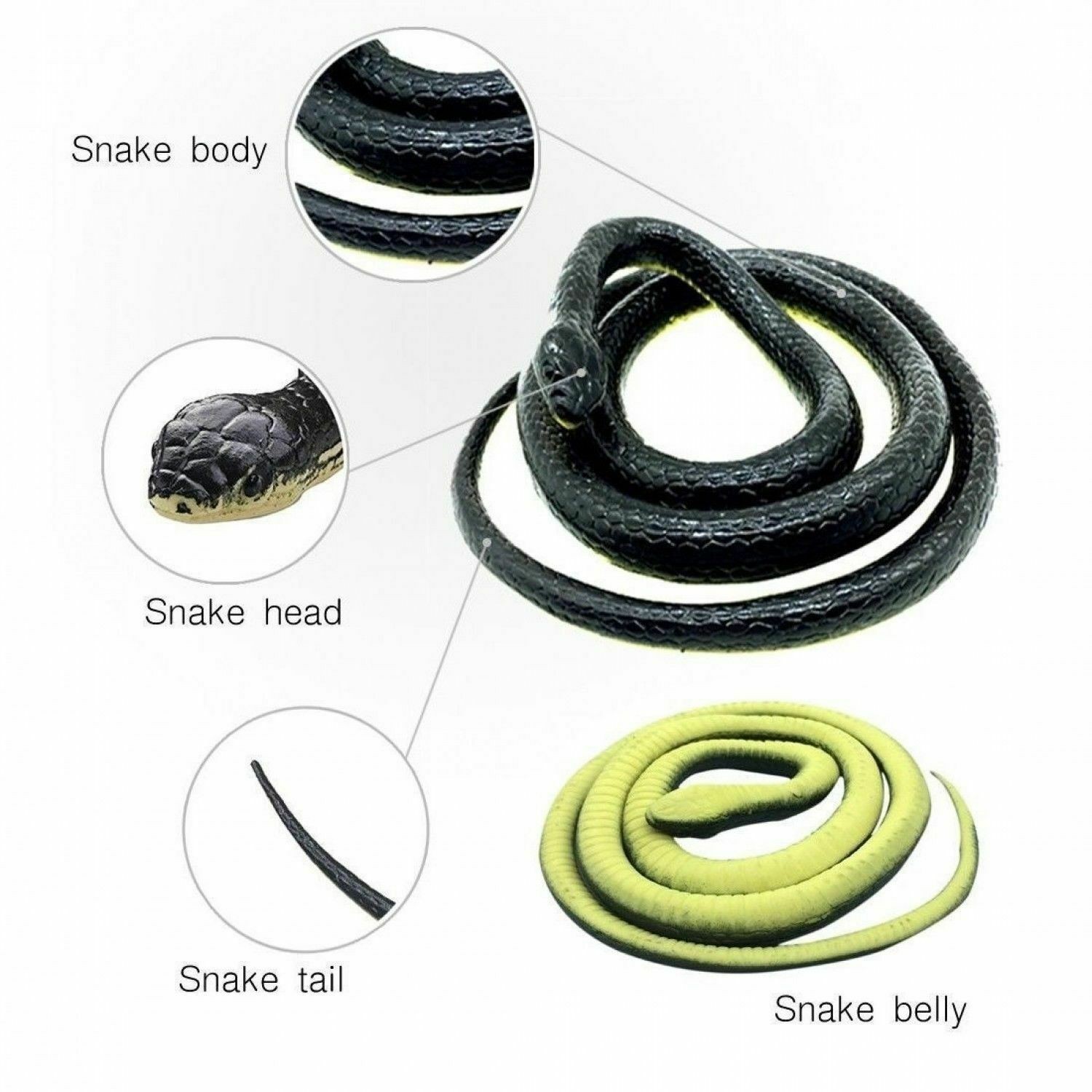 Realistic Fake Snake Rubber Toy Scary Prank Party Joke for Garden USA Stock
