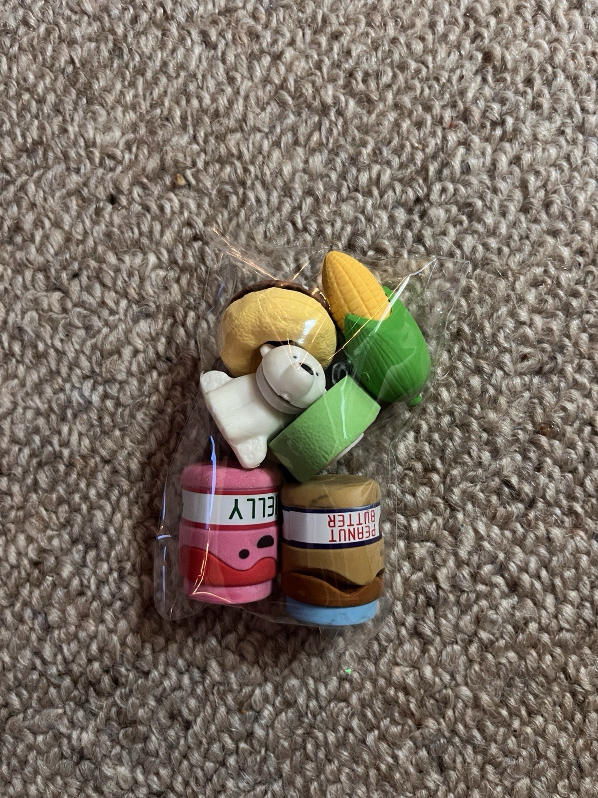 Mini Food-Themed Pull Apart Erasers Lot of 3 Packs, Multicolor Assorted