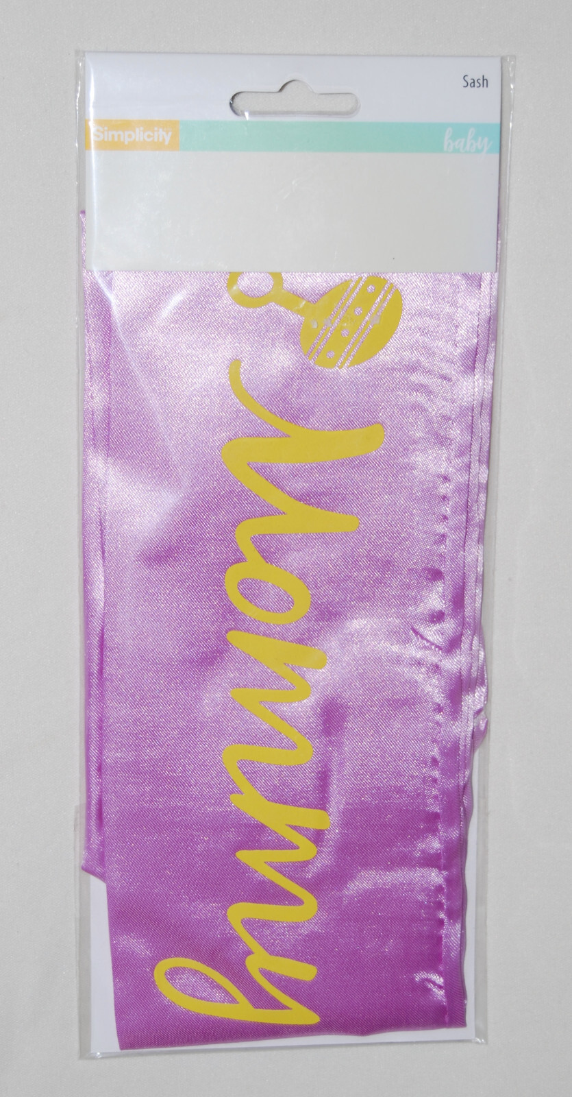 New Simplicity Purple Satin Mommy-To-Be Sash for Baby Shower One Size