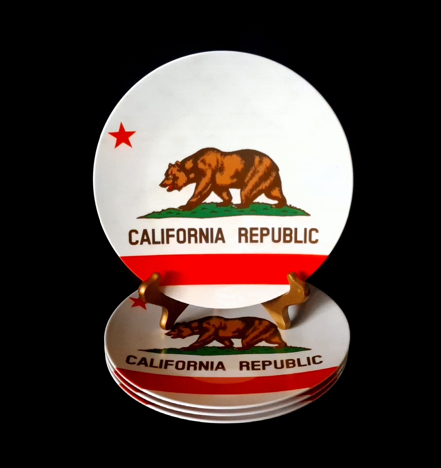 CALIFORNIA REPUBLIC Melamine Lunch Salad Plates 8.75″ Bed Bath Beyond (Set of 4)