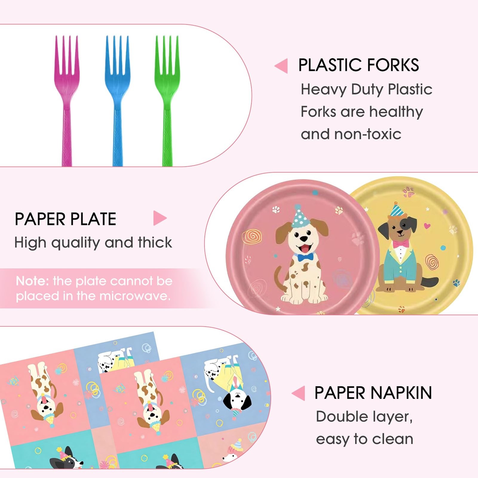 96Pcs Pet Dog Birthday Decorations, Retro Dog Birthday Party Supplies Puppy T…