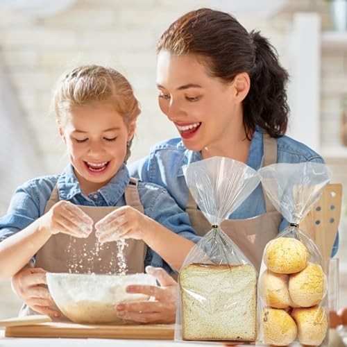 100pcs Cellophane Treat Bags: 5 x11 Inch Clear Cellophane Bags for Treat Candy S