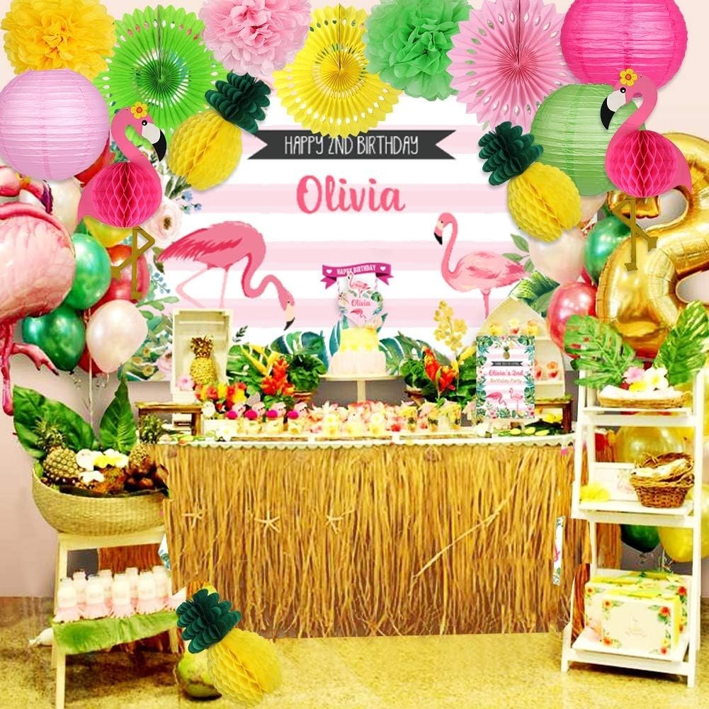 Flamingo Party Supplies, Hawaiian Party Decorations Flamingo and Pineapple Ho…